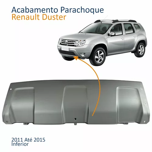 Acabamento Parachoque Dianteiro Renault Duster 2011 2012 2013 2014 2015 Cinza Inferior
