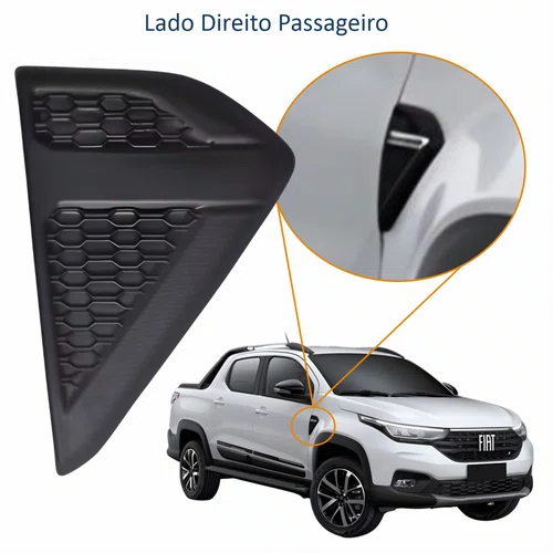 Acabamento Paralama Fiat Strada 2020 2021 2022 2023 2024 Lado Direito Passageiro