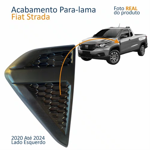 Acabamento Paralama Fiat Strada 2020 2021 2022 2023 2024 Lado Esquerdo Motorista