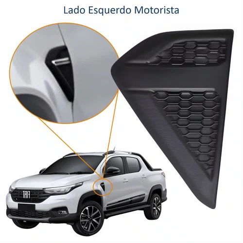 Acabamento Paralama Fiat Strada 2020 2021 2022 2023 2024 Lado Esquerdo Motorista