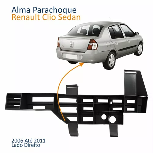 Alma Para-choque Traseiro Renault Clio Sedan 2006 Até 2011 Lado Direito Passageiro