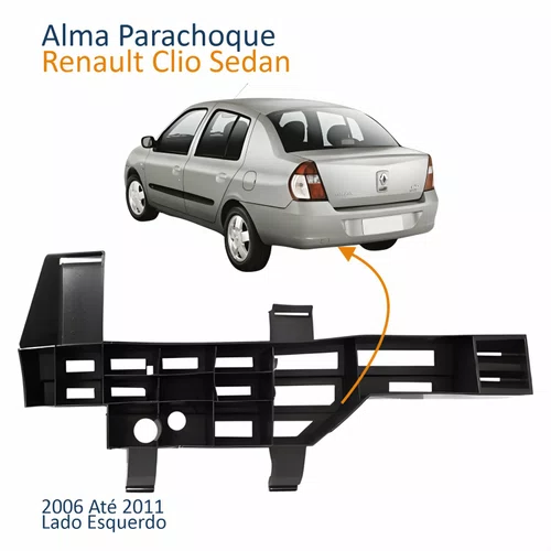 Alma Para-choque Traseiro Renault Clio Sedan 2006 Até 2011 Lado Esquerdo Motorista