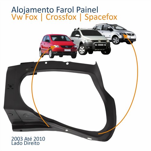 Alojamento Farol Vw Fox Crossfox Spacefox 2003 Até 2010 Lado Direito Passageiro