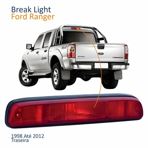 Break Light Traseira Ford Ranger 1998 Até 2012 Vermelha
