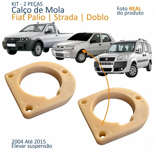 Kit Calço de Mola Fiat Doblo Palio Strada 2004 Até 2015 Dianteiro 2 Peças