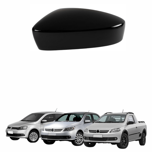 Capa de Retrovisor Vw Gol Voyage Saveiro G5 2008 2009 2010 2011 2012 Black Piano Lado Esquerdo Motorista