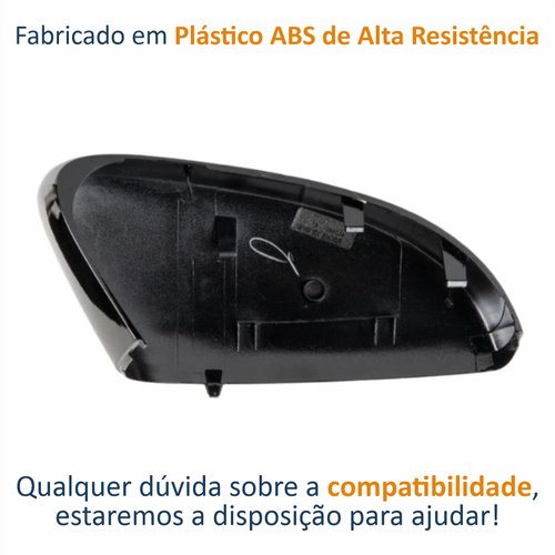 Capa de Retrovisor Vw Gol G6 2012 até 2016 Vw Fox 2011 até 2016 Vw Up 2014 até 2017 Black Piano Lado Direito Passageiro