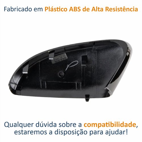 Capa de Retrovisor Vw Gol G6 2012 até 2016 Vw Fox 2011 até 2016 Vw Up 2014 até 2017 Black Piano Lado Esquerdo Motorista