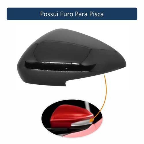 Capa Retrovisor Fiat Argo Cronos Strada 2017 Até 2023 Com Furo Lado Esquerdo Motorista