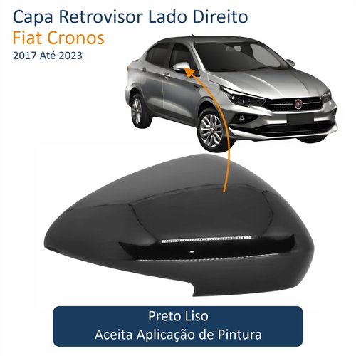Capa Retrovisor Fiat Cronos 2017 Até 2023 Com Furo Lado Direito Passageiro