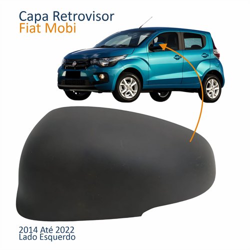 Capa Retrovisor Fiat Mobi 2014 Até 2022 Com Furo Liso Lado Esquerdo Motorista