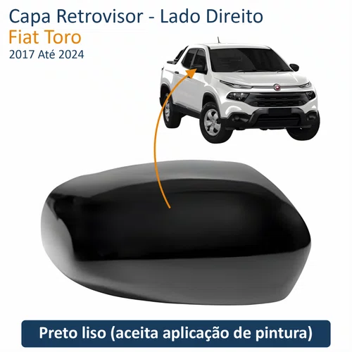Capa Retrovisor Fiat Toro 2017 Até 2024 ORIGINAL Lado Direito Passageiro