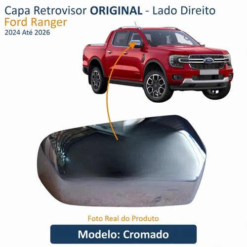 Capa Retrovisor Ford Ranger 2024 Até 2026 ORIGINAL Lado Direito Passageiro