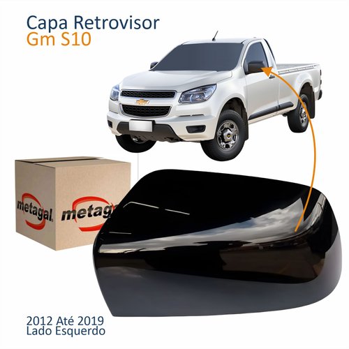 Capa Retrovisor Gm S10 2012 Até 2019 Lisa Sem Furo Lado Esquerdo Motorista