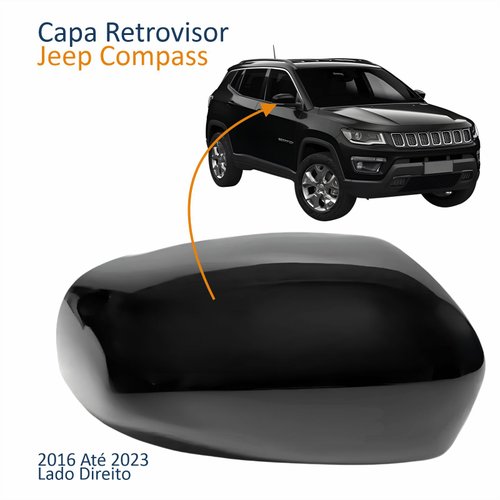 Capa Retrovisor Jeep Compass 2016 Até 2023 Liso Lado Direito Passageiro