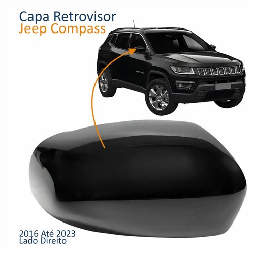 Capa Retrovisor Jeep Compass 2016 Até 2023 Texturizado Lado Direito Passageiro
