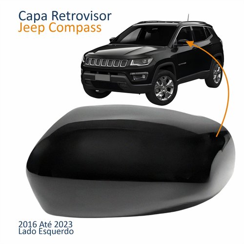 Capa Retrovisor Jeep Compass 2016 Até 2023 Texturizado Lado Esquerdo Motorista