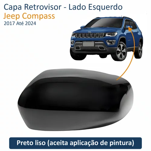 Capa Retrovisor Jeep Compass 2017 Até 2024 ORIGINAL Lado Esquerdo Motorista