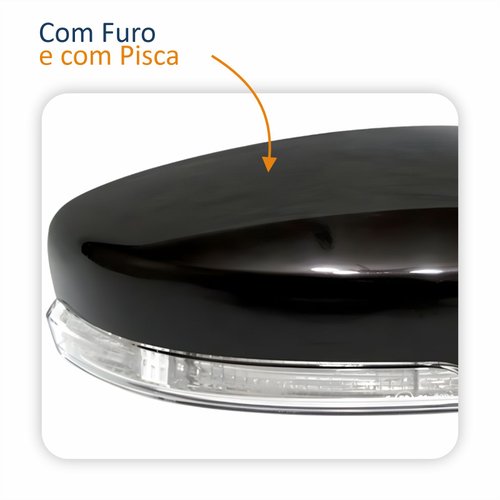 Capa Retrovisor Vw Gol G5 2008 2009 2010 2011 2012 Com Furo Com Pisca Lado Direito Passageiro