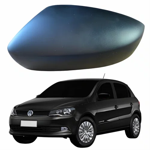 Capa Retrovisor Vw Gol G6 2013 Até 2016 METAGAL Sem Furo Texturizado Lado Esquerdo Motorista
