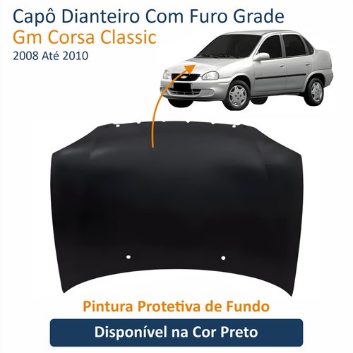 Capô Gm Corsa Classic 2008 Até 2010 Com Furo Grade