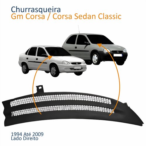 Churrasqueira Gm Corsa Sedan Classic 1994 Até 2009 Lado Direito Passageiro