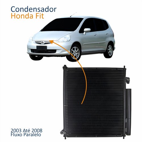 Condensador Honda Fit 2003 Até 2008 Com Ar Condicionado Automático e Manual