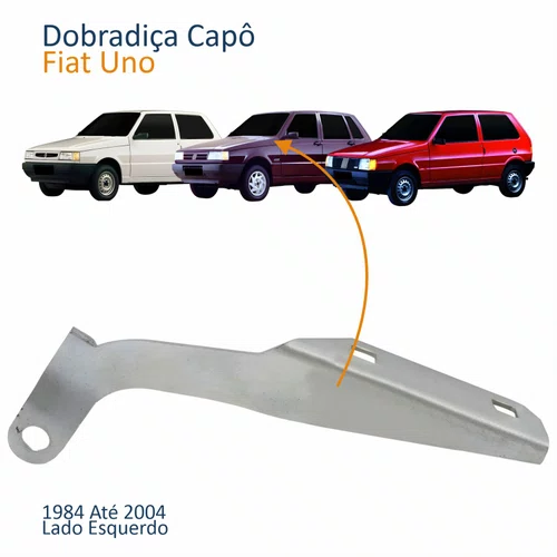 Dobradiça Capo Fiat Uno 1984 Até 2004 Lado Esquerdo Motorista
