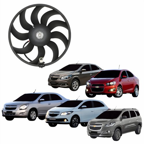 Eletroventilador Ventoinha Gm Onix Cobalt Prisma Spin Sonic 2012 Até 2016 Com E Sem Ar Condicionado Automático E Mecânico