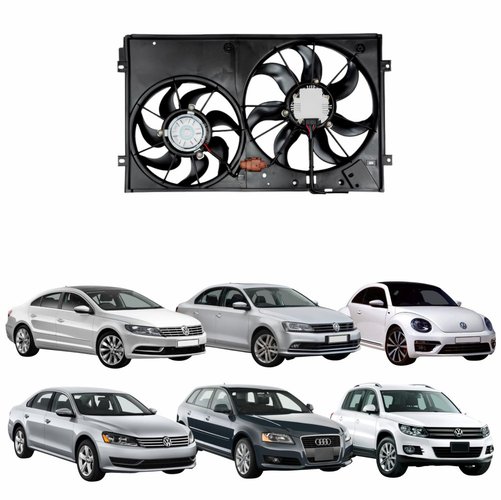 Eletroventilador Ventoinha Com Defletor Audi A3 2006 Até 2010 Vw Jetta 2009 Até 2016 Passat 2005 Até 2013 Passat Cc 2013 Até 2015 Fusca 2013 Até 2016 Vw Tiguan Vw Eos 2013 Até 2017
