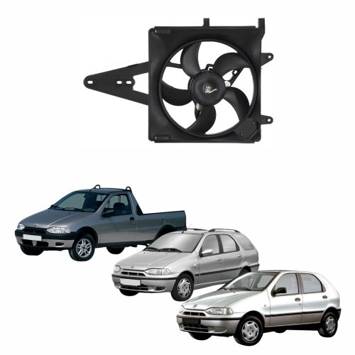 Eletroventilador Ventoinha Com Defletor Fiat Palio Siena Strada 1997 1998 1999 2000 2001 Com Ar Condicionado Com Resistencia Modelo Gate
