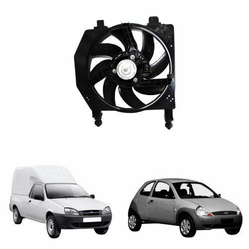 Eletroventilador Ventoinha Com Defletor Ford Fiesta 1996 Até 2000 Courier 1996 Até 2000 Sem Ar Condicionado