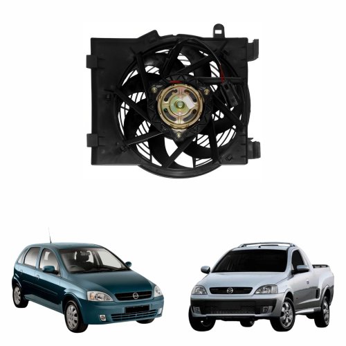 Eletroventilador Ventoinha Com Defletor Gm Corsa Montana 2002 Até 2011 Com Ar Condicionado