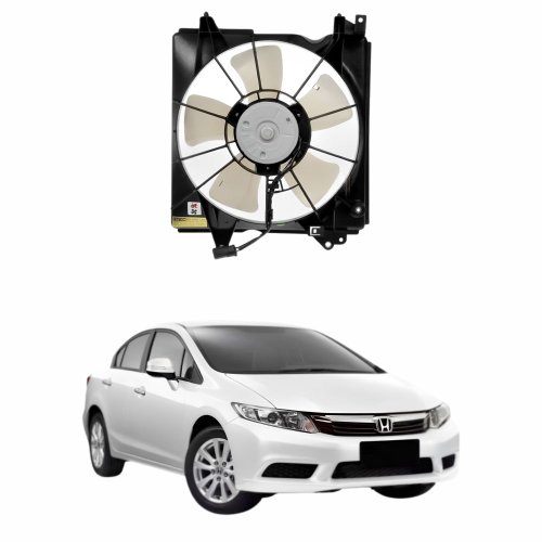 Eletroventilador Ventoinha Com Defletor Honda Civic 2012 2013 2014 2015 2016 Com Ar Condicionado Automatico E Manual