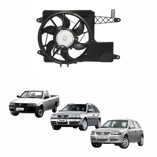 Eletroventilador Ventoinha Com Defletor Vw Gol Parati Saveiro G2 G3 G4 1995 Até 2008 Com Ar Condicionado
