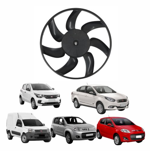 Eletroventilador Ventoinha  Fiat Fiorino 2014 Até 2023 Gran Siena 2012 Até 2019 Mobi 2016 Até 2020 Palio 2012 Até 2017 Uno Vivace 2011 Até 2020 Com Ar Condicionado Modelo Valeo