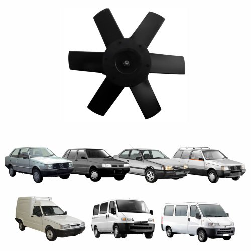 Eletroventilador Ventoinha  Fiat Uno Premio Elba Fiorino  1985 Até 2004 Tempra 1992 Até 1998 Ducato Peugeot Boxer 1994 Até 2000 Sem Ar Condicionado