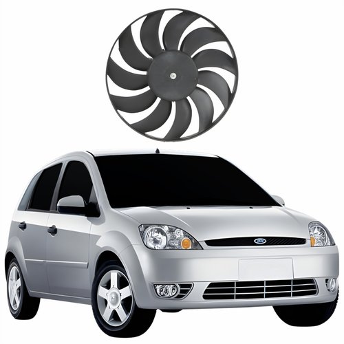 Eletroventilador Ventoinha Ford Fiesta 2003 Até 2012 Com Ar Condicionado