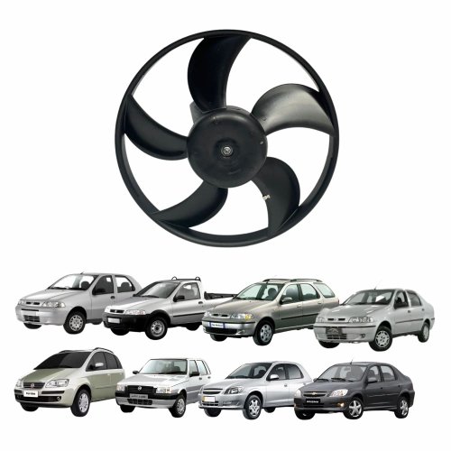 Eletroventilador Ventoinha  Gm Celta Prisma 2006 Até 2017 Fiat Idea Palio Siena Strada Uno 2002 Até 2007 Sem Ar Condicionado
