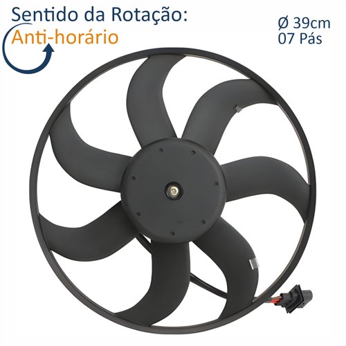 Eletroventilador Ventoinha Vw Fox 2006 Até 2013 Com Ar Condicionado 3 Fios