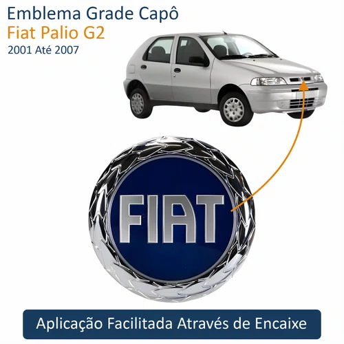 Emblema Grade Fiat Palio G2 2001 Até 2007 Capô