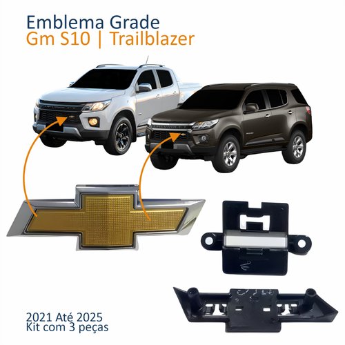 Kit Emblema Grade Gm S10 High Country Trailblazer 2021 2022 2023 2024 2025 Com 3 Peças