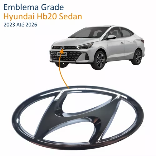 Emblema Grade Hyundai HB20 Sedan 2023 Até 2026
