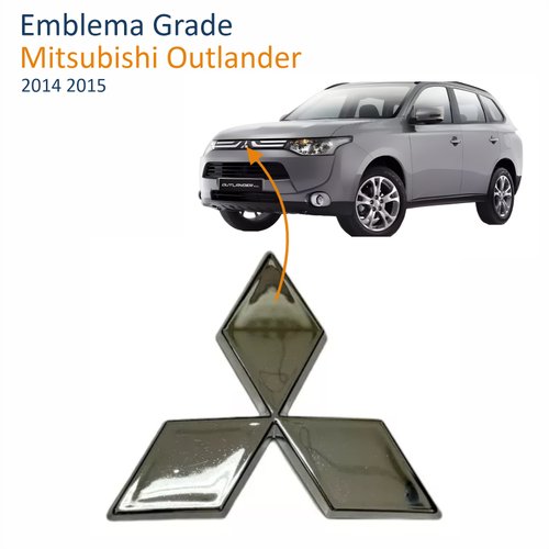 Emblema Grade Radiador Mitsubishi Outlander 2014 e 2015
