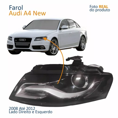 Farol Principal Audi A4 New 2008 2009 2010 2011 2012 Led Bi-Xenon Lado Esquerdo Motorista