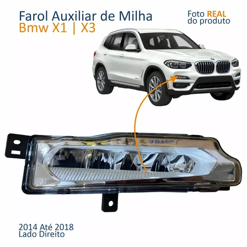 Farol Auxiliar De Milha Bmw X1 X3 2014 2015 2016 2017 2018 Lado Direito Passageiro