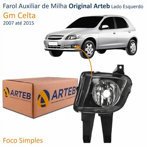 Farol Auxiliar De Milha Gm Celta 2007 Até 2015 Original Arteb Lado Esquerdo Motorista