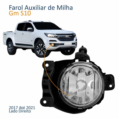 Farol Auxiliar De Milha Gm S10 2017 2018 2019 2020 2021 Lado Direito Passageiro