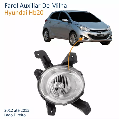 Farol Auxiliar De Milha Hyundai Hb20 2012 Até 2015 Lado Direito Passageiro