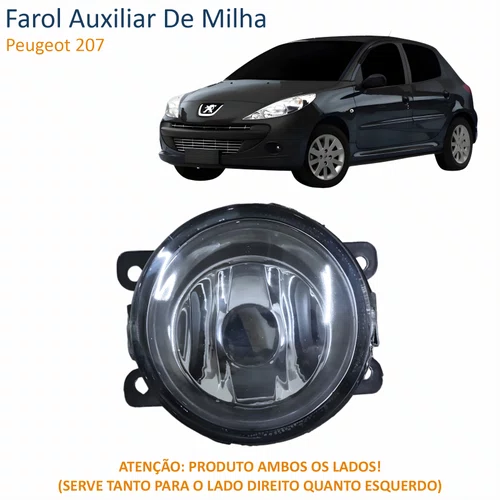 Farol Auxiliar De Milha Peugeot 207 Lente Acrílico